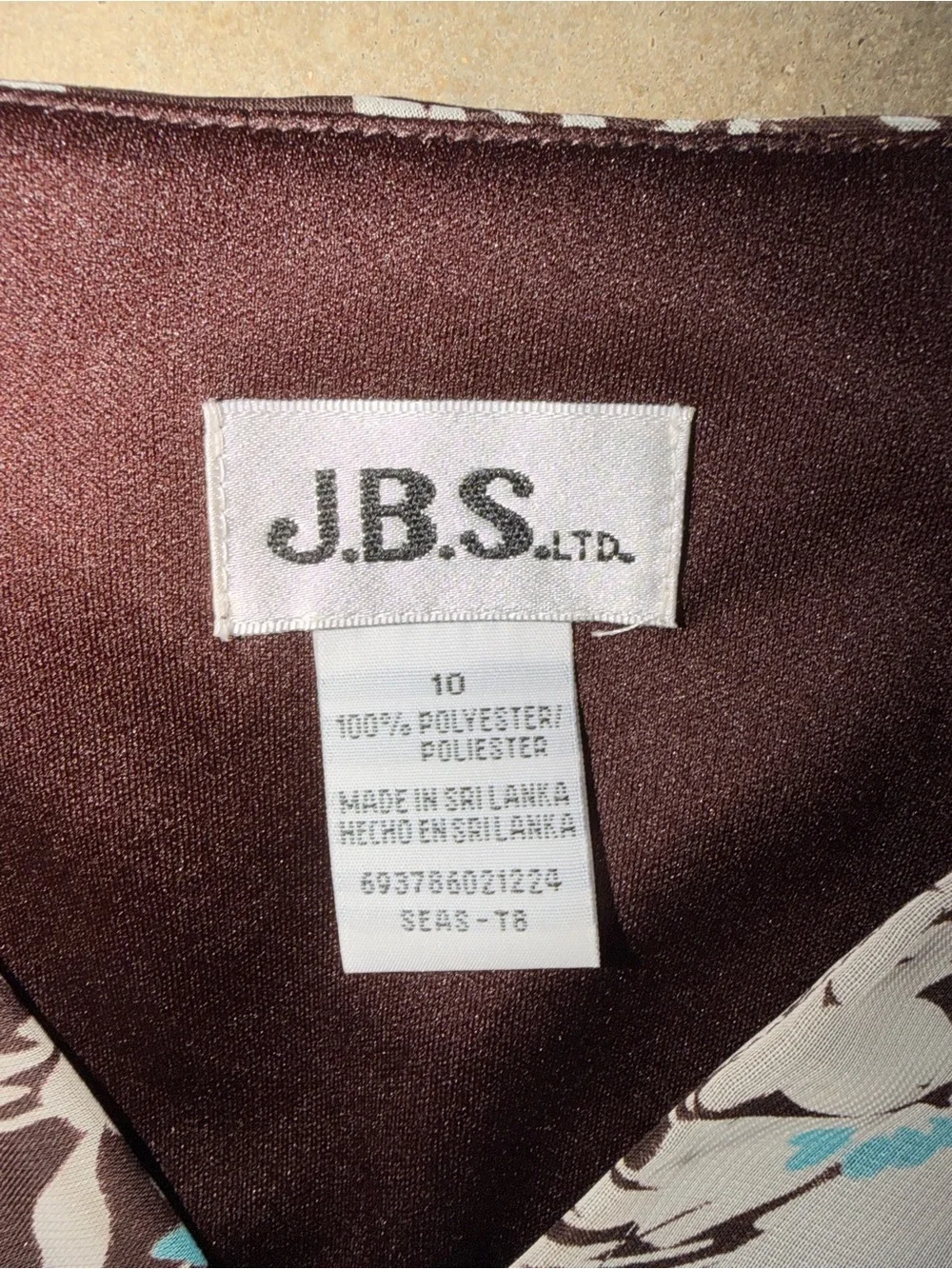 J.B.S. Brown Floral Sleeveless Ruffle V-Neck Midi Dress Size 10 - Picture 4 of 11